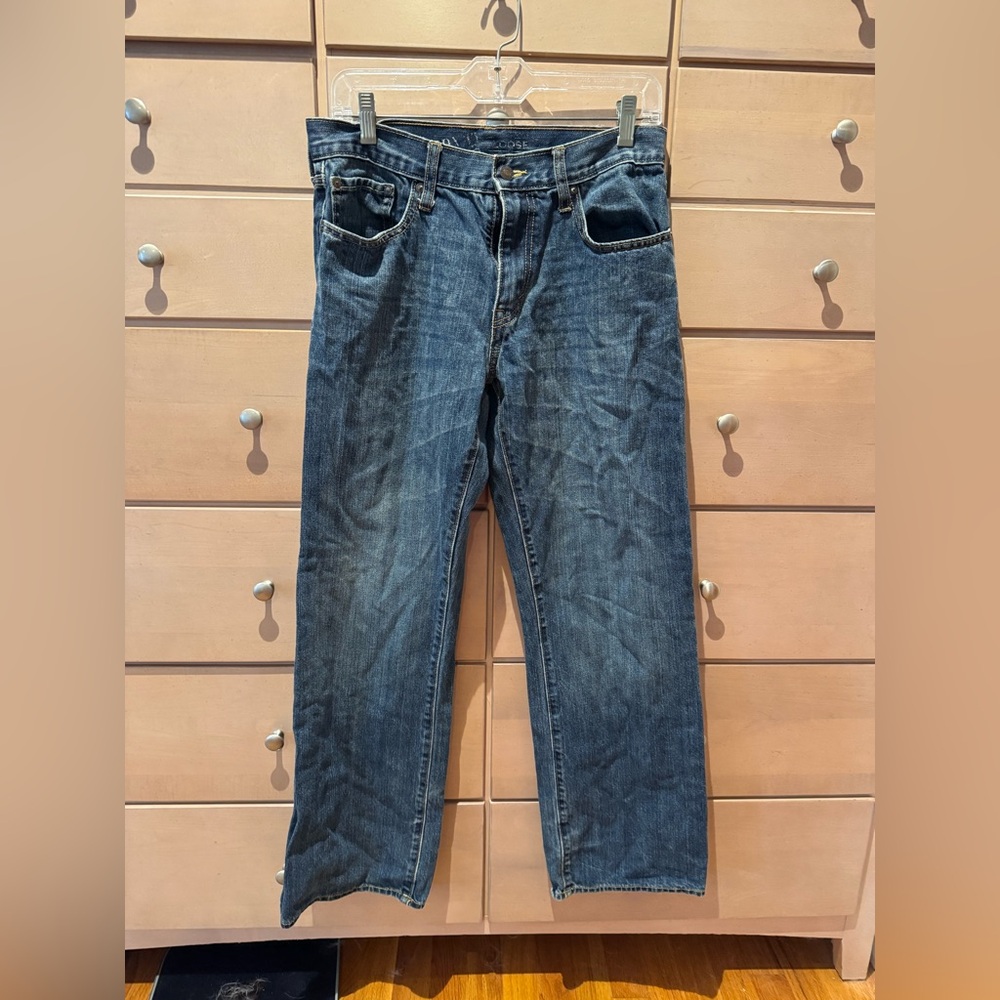 30x32 Old Navy Loose Fit Men's Dark Blue Straight-Leg Jeans